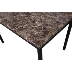 New 2023 Roundhill Furniture Noyes Metal Dining Table with Faux Marble Top